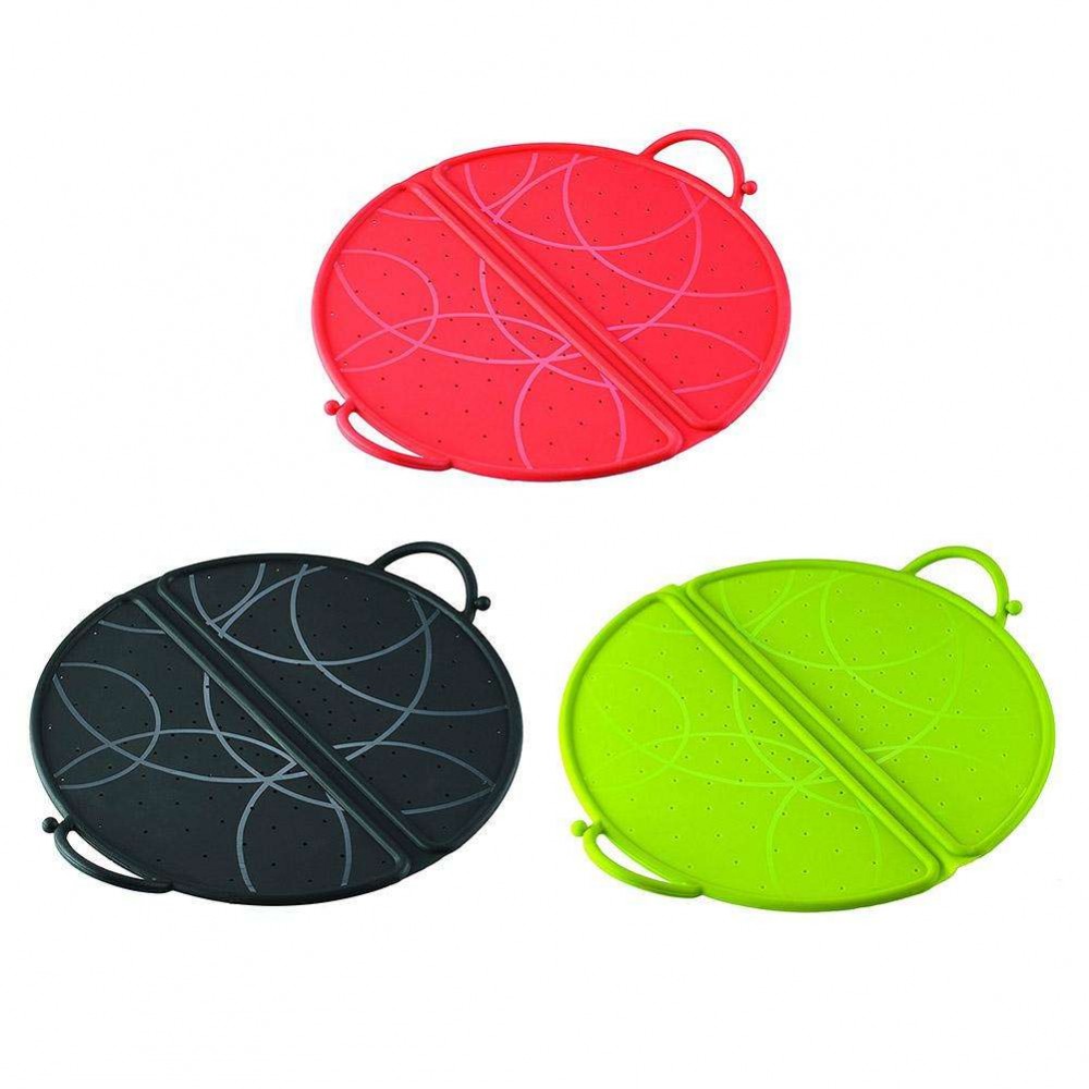 Foldable Silicone Splash Guard Cooking Pot Lid Microwave Bowl Cover Drainer