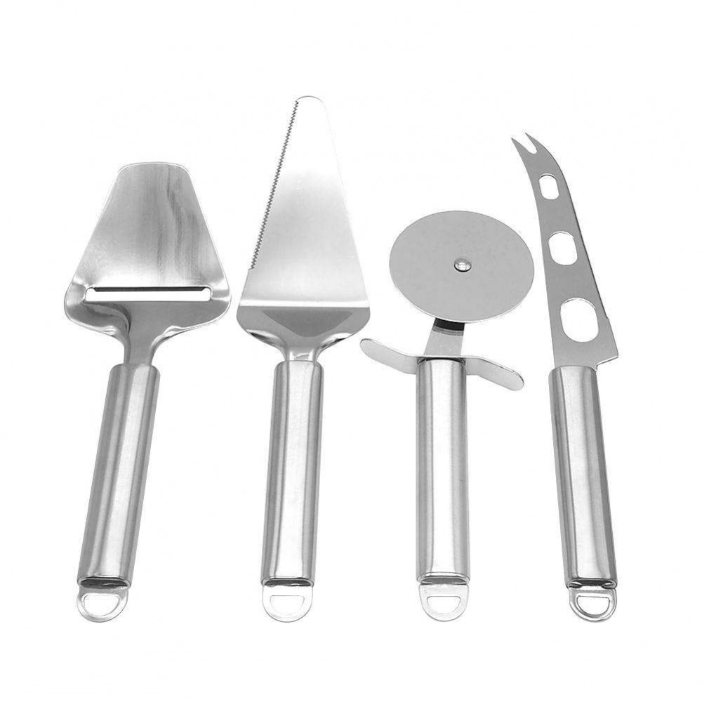 4pcs/set Stainless Steel Pizza Wheel Cutter Cheese Spatula Cake Shovel