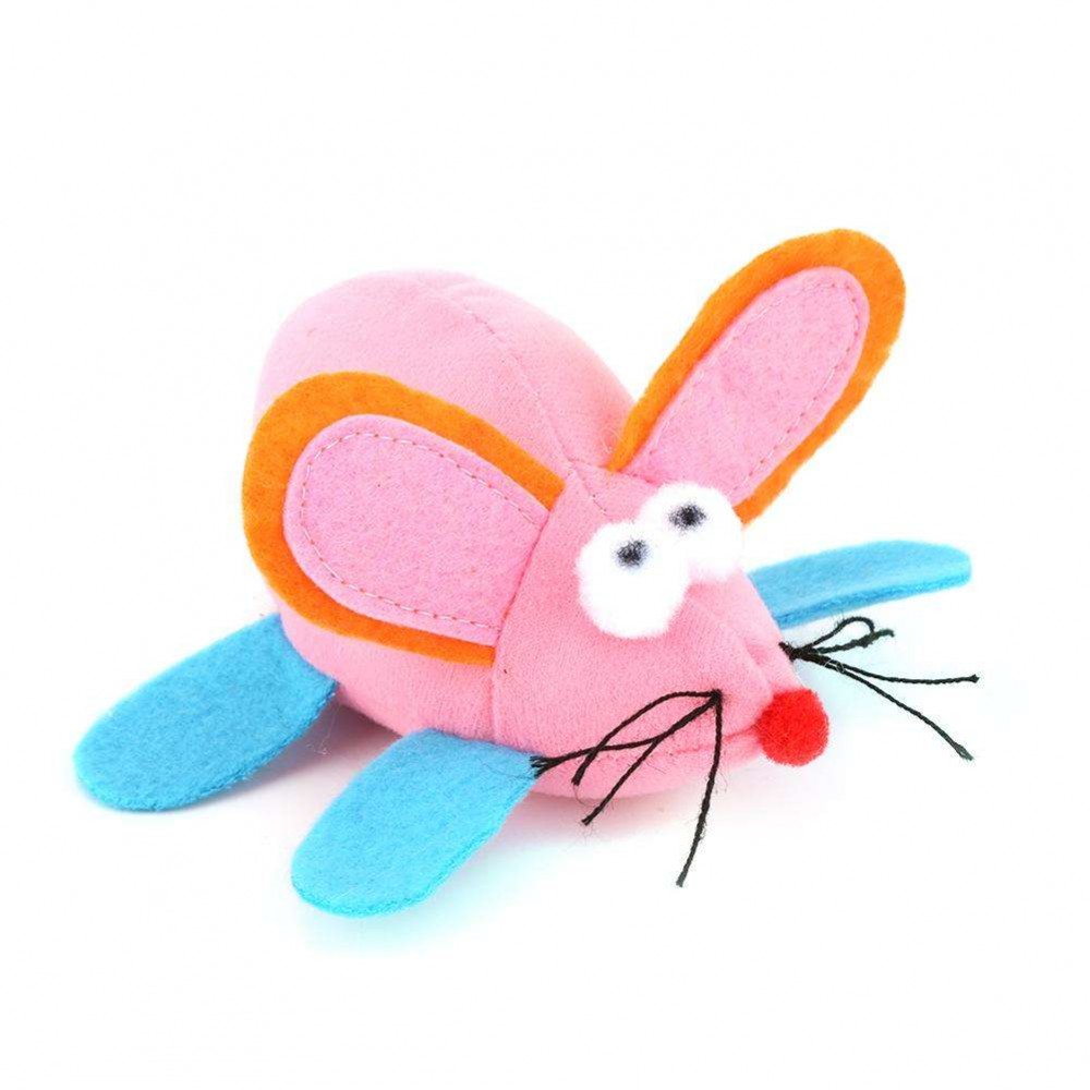 False Mouse Cat Plush Toy Pull Vibrate Shock Pet Interactive Teaser (Pink)